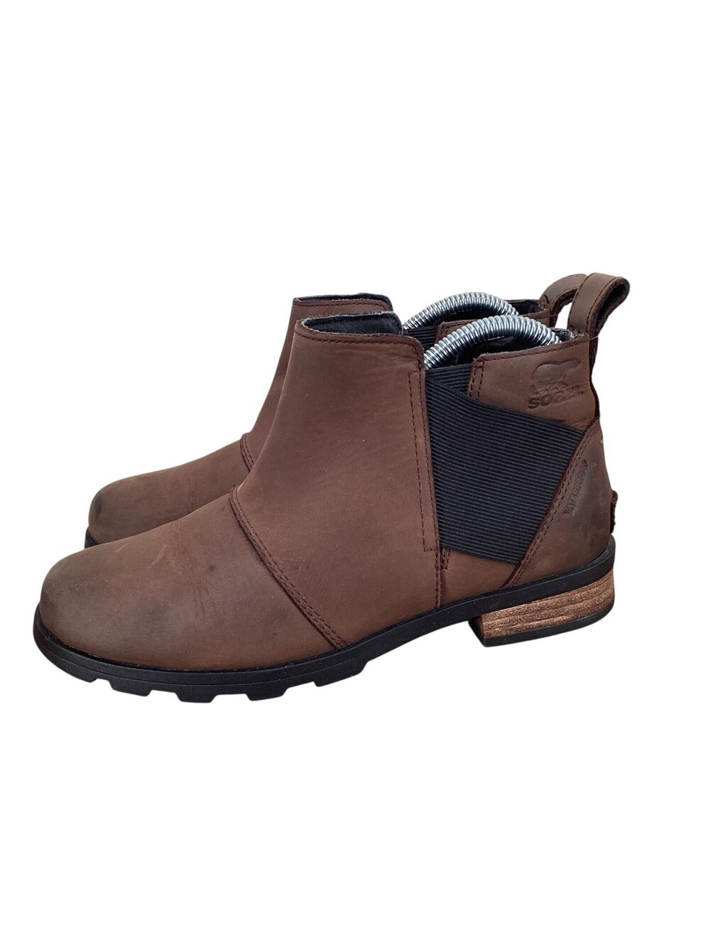 Sorel Boots Women’s Brown Leather size 7 Emelie Chelsea Ankle Booties NL2671-908